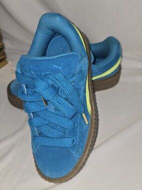 Puma Suede Platform Sneakers Blue Neon Women’s Shoes New No Box Rihanna Style